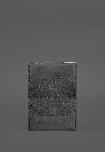 Кожаная обложка для пенсионного удостоверения черная - фото 4