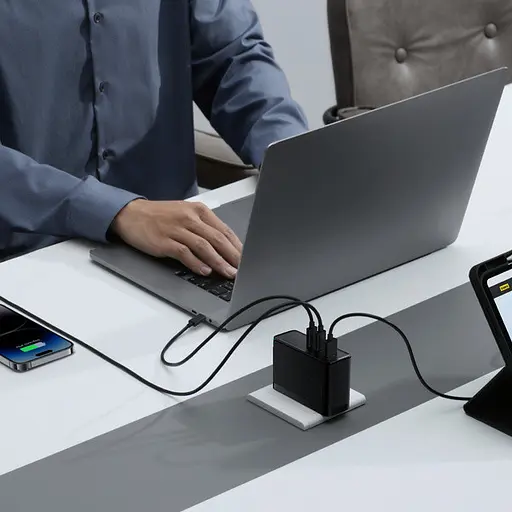 Зарядний пристрій блок і кабель 240W Baseus GaN 5 Pro 160 W 1U+2C (P10110825113-00) чорний - фото 3