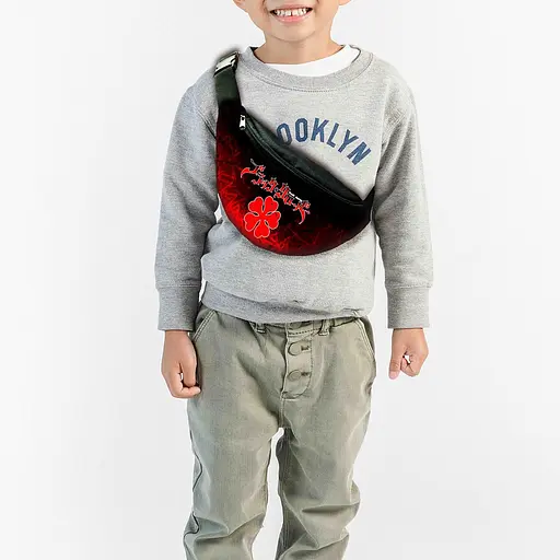 Сумка-бананка дитяча Чорний клевер - Аниме 32х15см, через плече для хлопчика (00303)