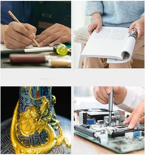 10-кратная 160-миллиметровая трехцветная светодиодная настольная лампа с зажимом для стекла, увеличительное стекло для чтения, красоты - фото 5