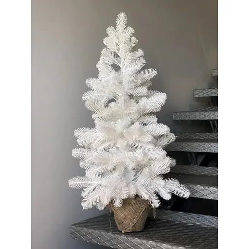 Ялинка Hvoya Premium лита в мішковині 90 см біла - фото 3