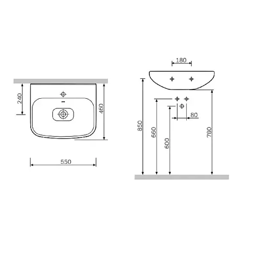 Раковина AM.PM. Like 55 см C804221WH - фото 2