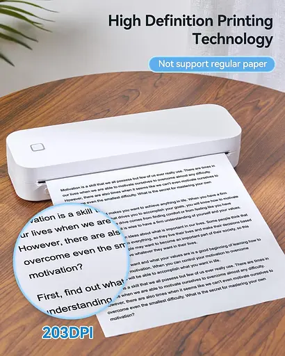 Беспроводной портативный принтер LIGHTWISH для путешествий, термопринтер без чернил D80, поддержка 8,5" X 11" US Letter - фото 6