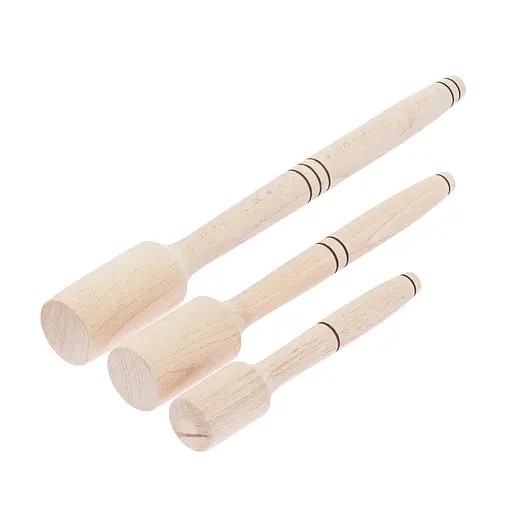 Набор толкушек макогонов картофелемялок фигурных для картошки деревянных (3 штуки), Woodly Бежевый 84903 - фото 2