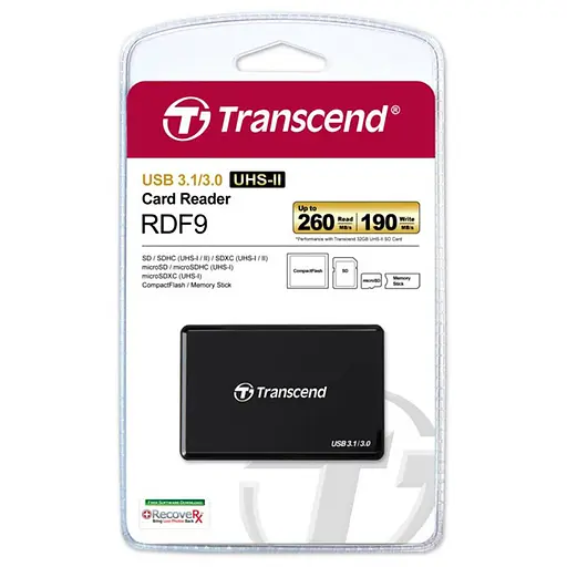 Кардрiдер Transcend USB 3.1 UHS-II Multi Card Black (TS-RDF9K2) - фото 3