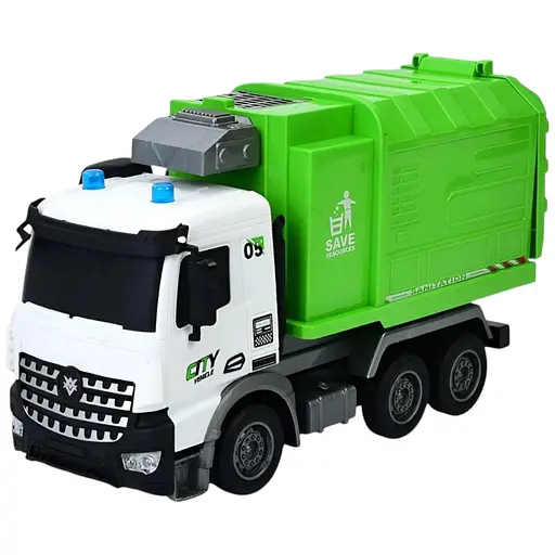 Радіокероване сміттєвозне авто YJ-117-1, 1:14, акумулятор, світло, рухомі деталі, гумові колеса, USB-зарядка