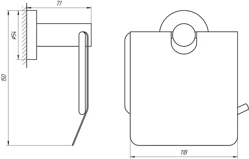Тримач для туалетного паперу Globus Lux SS 8410 Хром матовий - фото 2