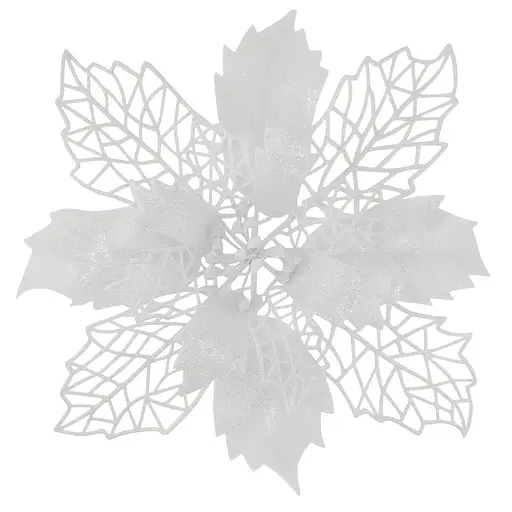 Ялинкова іграшка MIS LT Квітка Різдвяник великий 23х23х5 см білий - фото 1