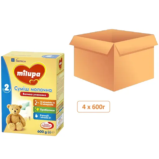 Cуміш молочна суха Milupa 2 МП (4Х600 г)
