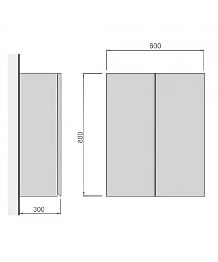Шафа у ванну Мойдодир Фокус Ш-60 навісна біла, Білий - фото 2