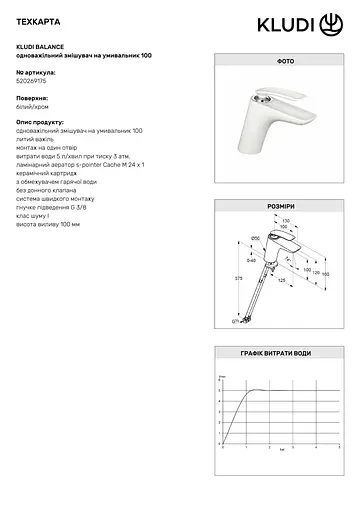 Змішувач для умивальника Kludi Balance 520269175 - фото 3