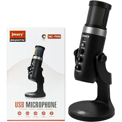 Настільний USB-мікрофон Jmary MC-PW9 для запису стримінгу та відеозв’язку