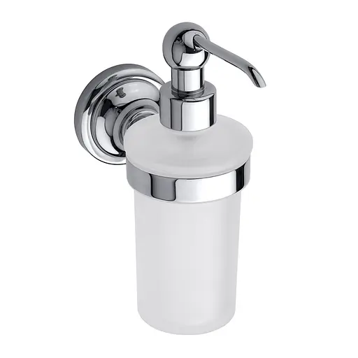 Дозатор для рідкого мила Bemeta Retro 1 настінний хром 144309012, Білий - фото 1