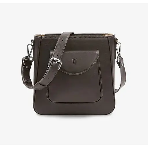 Шкіряна сумка Stella темно-коричнева - фото 1