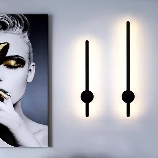 Видовжене світлодіодне чорне бра 80 см Арт. WJ 020/800 BK Line F - фото 1