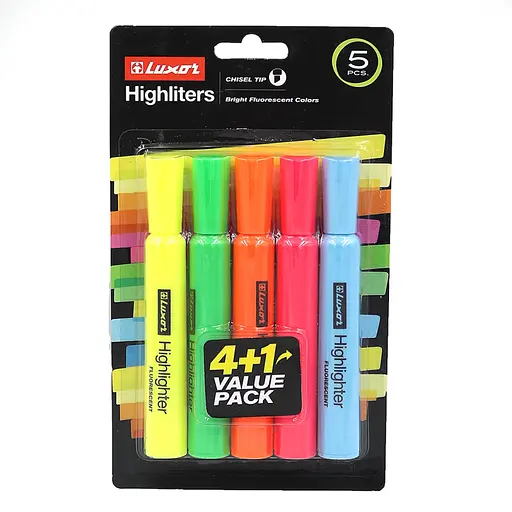 Набір текст-маркерів Luxor, 5 шт.