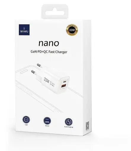 Зарядний адаптер блок живлення Wiwu Wi-U008 33 W Wall charger євровилка білий - фото 3