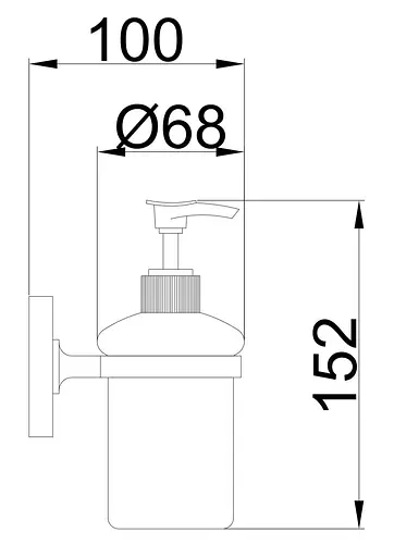 Дозатор для рідкого мила настінний скло Frap F1927 1/40, Хром - фото 2