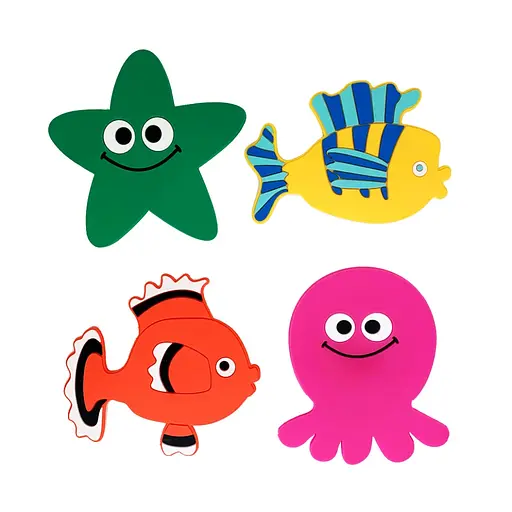 Набор мини-ковриков для ванной Морские животные MGZ-0910 с присоской - фото 3