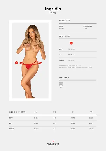 Трусики Obsessive Ingridia crotchless thong M/L - фото 5