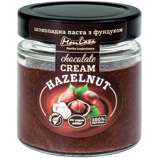 Шоколадна паста MonLasa з фундуком без доданого цукру 180 г