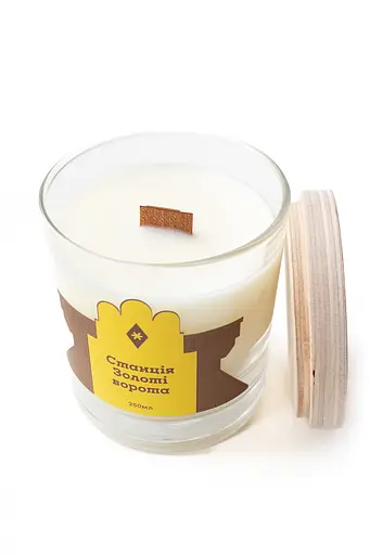 Свічка Станція: Золоті Ворота 250 мл 30 год Стандартні Соєвий віск  - фото 2