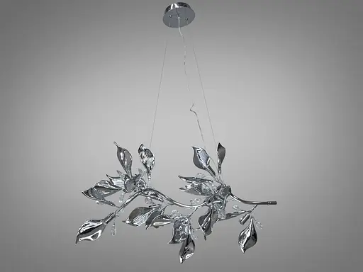 Сучасна підвісна фарфорова люстра витягнутої форми, 9 ламп, хром - фото 2