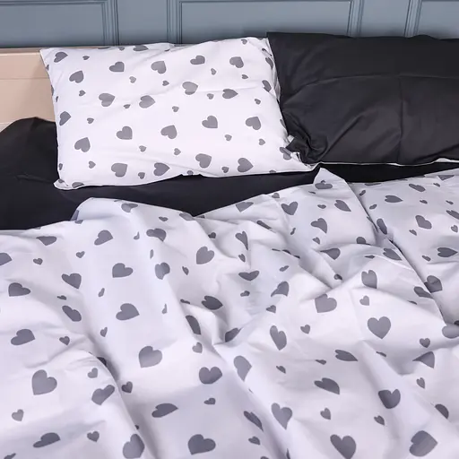 Простыня MirSon Kids Time 17-0669 Black and White Love 70х140 см на резинке бязь высота 10 см (2200010180442) - фото 4