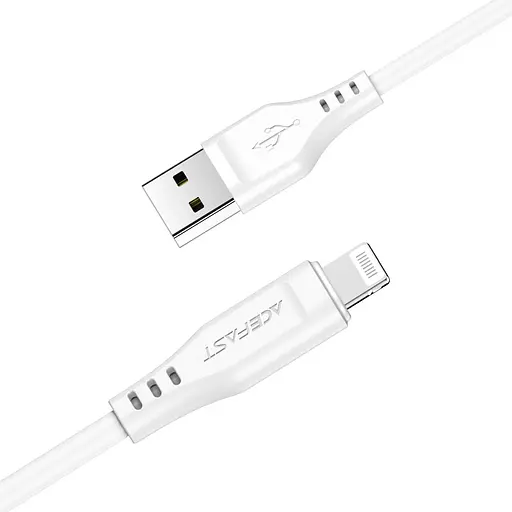 Кабель ACEFAST C3-02 USB to iP 2.4A, 1.2m, TPE, TPE connectors, White - фото 3