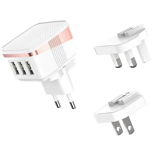 Набор сетевого адаптера с переходниками Hoco C83 Detachable pin 3 USB - фото 2