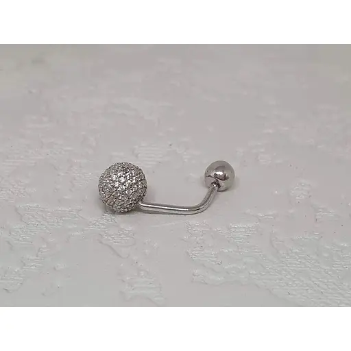 Серебряная серьга для пирсинга пупка Umax. 7033U - фото 2