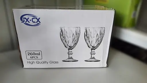 Набір келихів для вина JXCX Ромби 6шт Подарункові скляні фужери для коктейлів 260мл Прозорий - фото 8