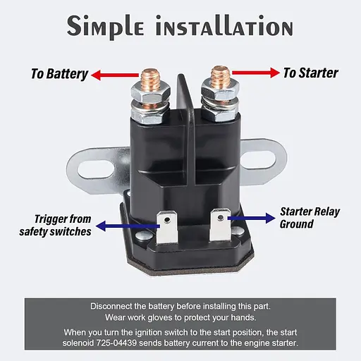 JTAREA 725-04439 862-1211-211-16 Солонид стартера 12 В Магнитное реле Переключение Пусковой соленоид заменяет детали - фото 2