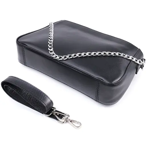 Сумка женская багет Shvigel с цепочкой и съемным ремешком из гладкой натуральной кожи 26.5х15х5.5 см sum0027035 - фото 6