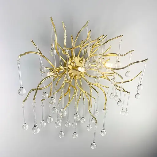 Витончене бра в золотистому корпусі Line F W 115B/3 GD+CL - фото 3