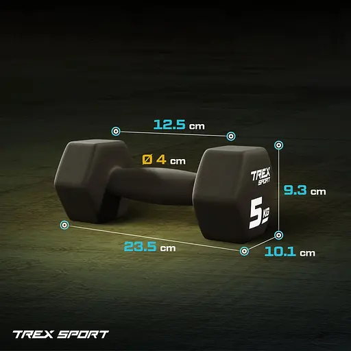 Гантелі для фітнесу Trex Sport неопренові TX-050VD 2x5кг - фото 3