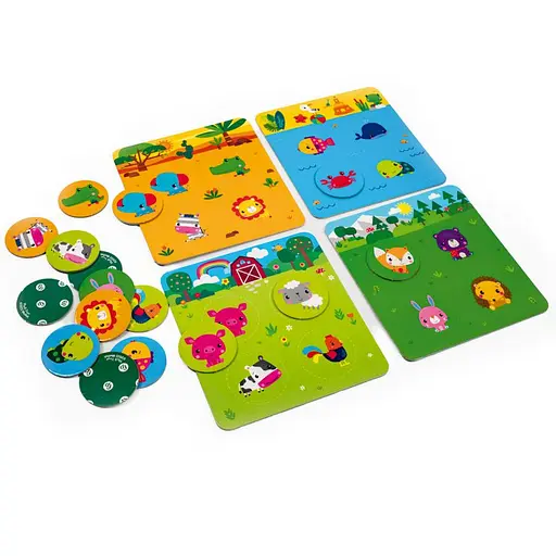 Гра настільна "Fisher Price. Лото. Вивчаємо тварин" VT2910-01, 4 гральні поля - фото 3