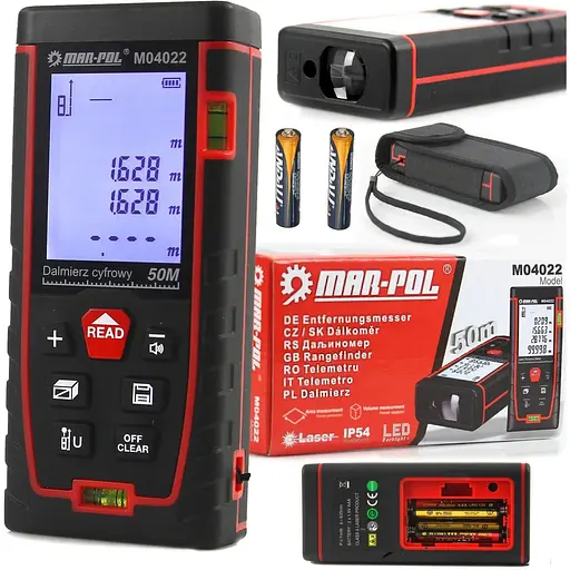 Дальномер лазерная рулетка 50м Mar-Pol M04022 - фото 1