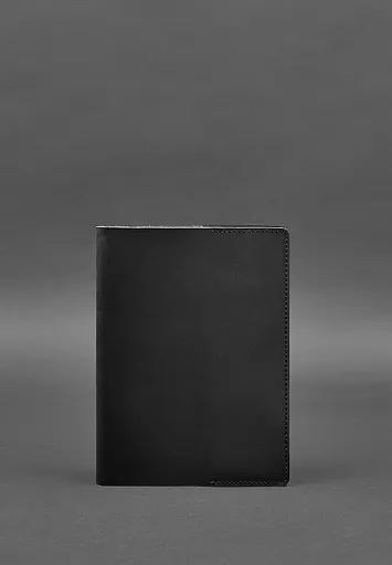 Шкіряна обкладинка для блокнота 6.0 (софт-бук) чорна Краст - фото 2