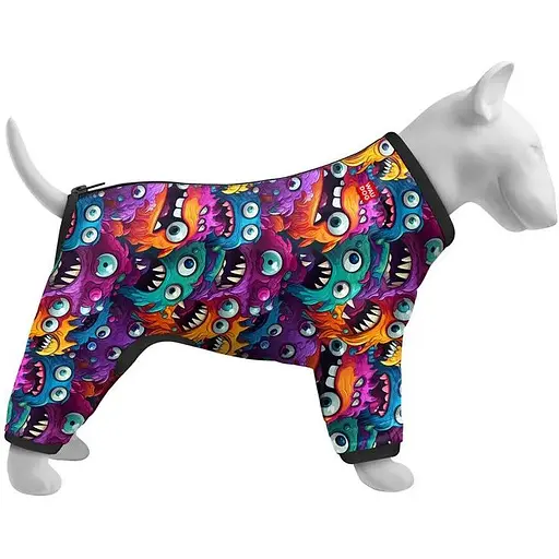 Вітровка для собак Waudog Clothes, малюнок "Зубасті монстри", S40 - фото 2