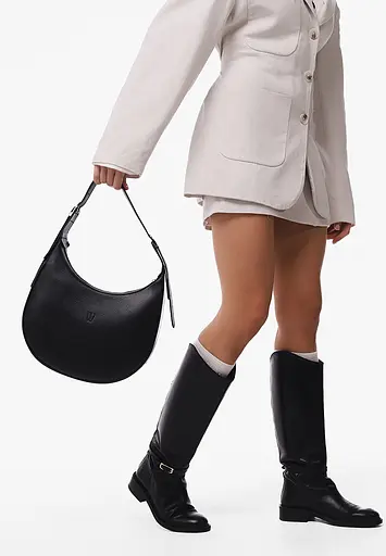 Жіноча шкіряна сумка Vivian чорна - фото 2