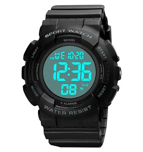 Мужские наручные спортивные часы Skmei 2081 Черный с белым - фото 4