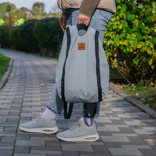 Рюкзак-антивор OOLOO Капля 45х27х14 см, пепельно-серый 602/700 - фото 6