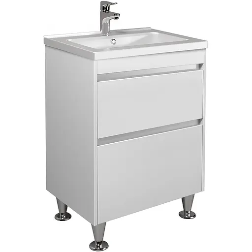 Тумба Мойдодир Prime 60 з умивальником Rodeo 60 підлогова Білий - фото 1