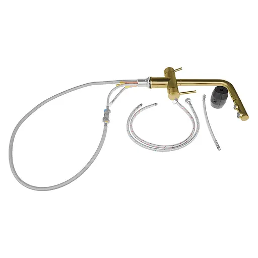 Смеситель для кухни с выдвижным изливом и подключением к фильтру золотой Nett FWG-33 Золотой - фото 7