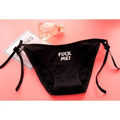 Трусики жіночі чарівні Fuck me із зав'язками S/M Чорний K000790 - фото 2