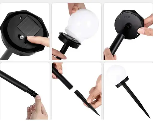 Світильник OldBro автономний шар садовий на сонячній батареї IP54 білий 3 шт - фото 2