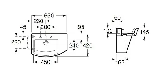 Умивальник Roca Hall A327620000, Білий - фото 2