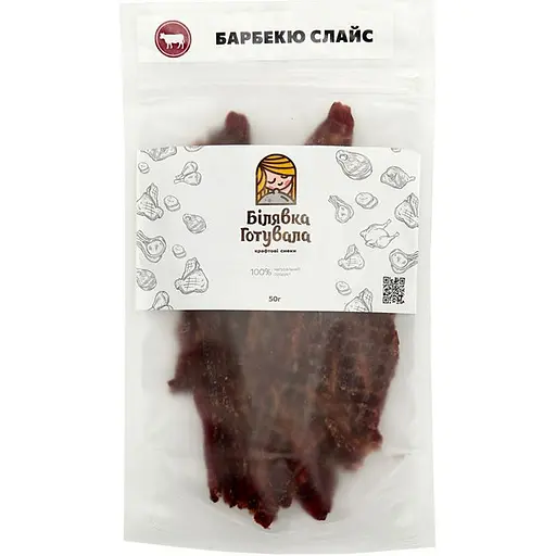 Мясные слайсы Білявка Готувала Говядина барбекю 50 г - фото 1