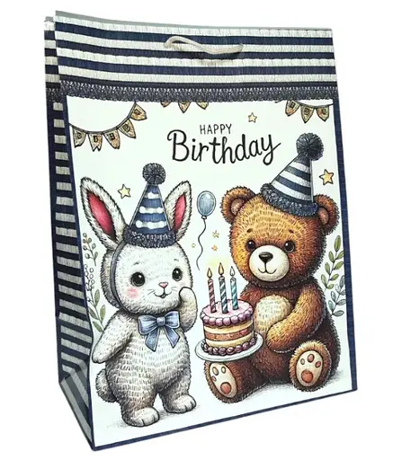 Набір подарункових пакетів Поздоровлення з Днем Народження, 29.5x40x20 см, 6 шт. в упаковці, 9668-2